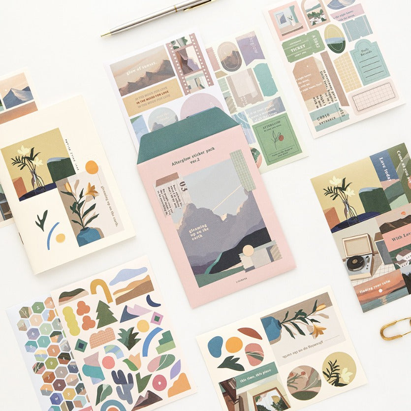 Afterglow Sticker Set 8 Sheets Livework 2 Decorative Stickers Hunter & The Scholar
