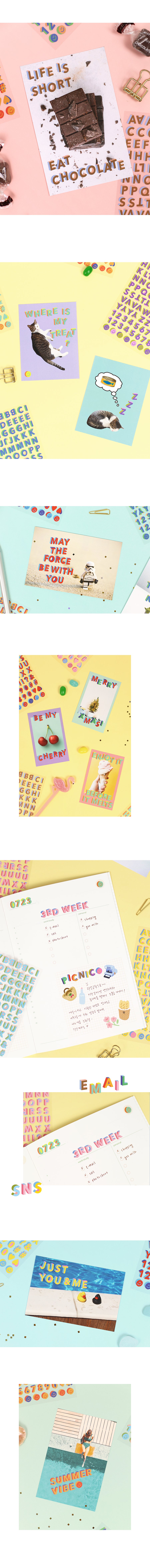 3D Fun Mix Letters and Numbers Sticker Set 10 Sheets Paperian 4 Planner Stickers, Decorative Stickers Hunter & The Scholar