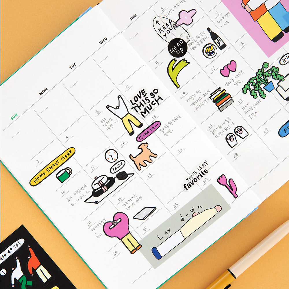 Little Things Drawing Removable Seal Sticker Set 8 Sheets Livework 4 Decorative Stickers Hunter & The Scholar