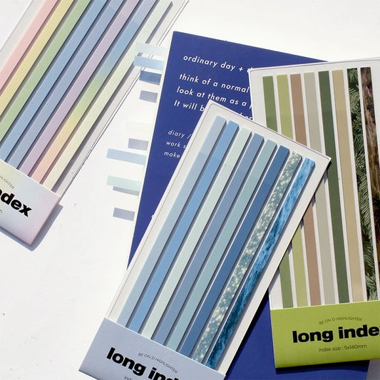 Long Removable Index Sticker Set 160 pieces After the Rain 1 Planner Stickers Hunter & The Scholar