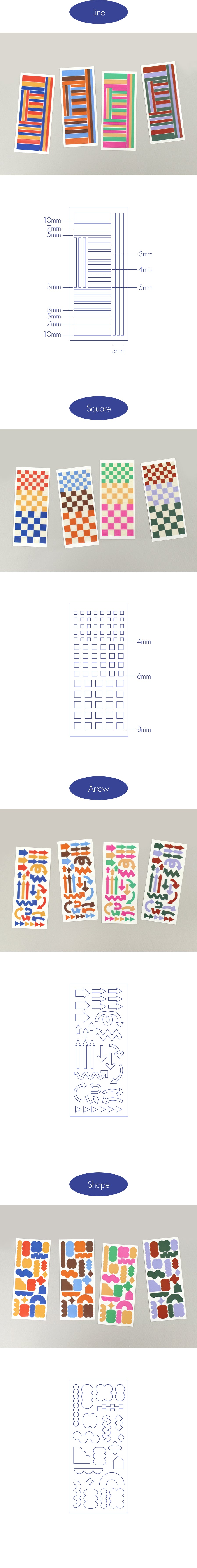 Pigment See-Thru Sticker 7 Designs Set 28 Sheets Paperian 4 Planner Stickers, Decorative Stickers Hunter & The Scholar