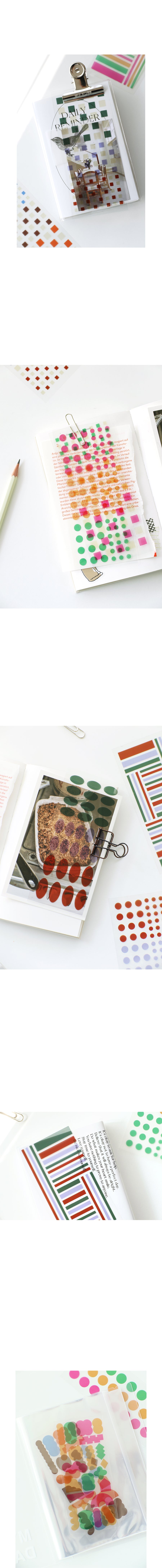 Pigment See-Thru Sticker 7 Designs Set 28 Sheets Paperian 10 Planner Stickers, Decorative Stickers Hunter & The Scholar