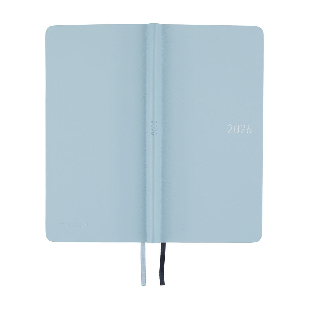 2026 Hobonichi Techo Weeks: Leather (Snow Blue)