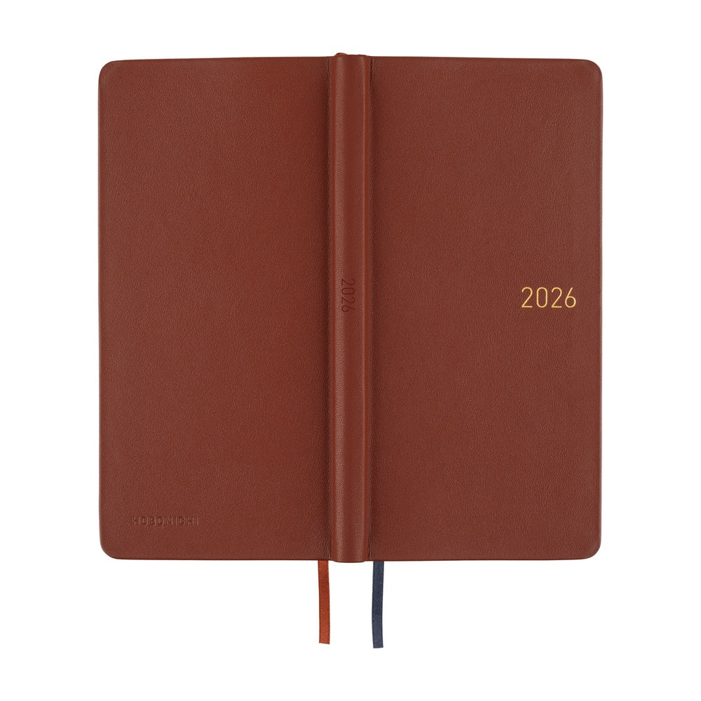 2026 Hobonichi Techo Weeks: Leather (Wine Brown)