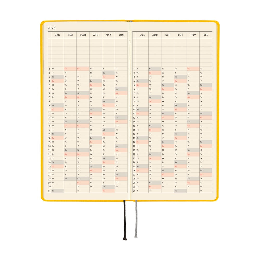 2026 Hobonichi Techo Weeks: Colors (Full Moon Yellow)