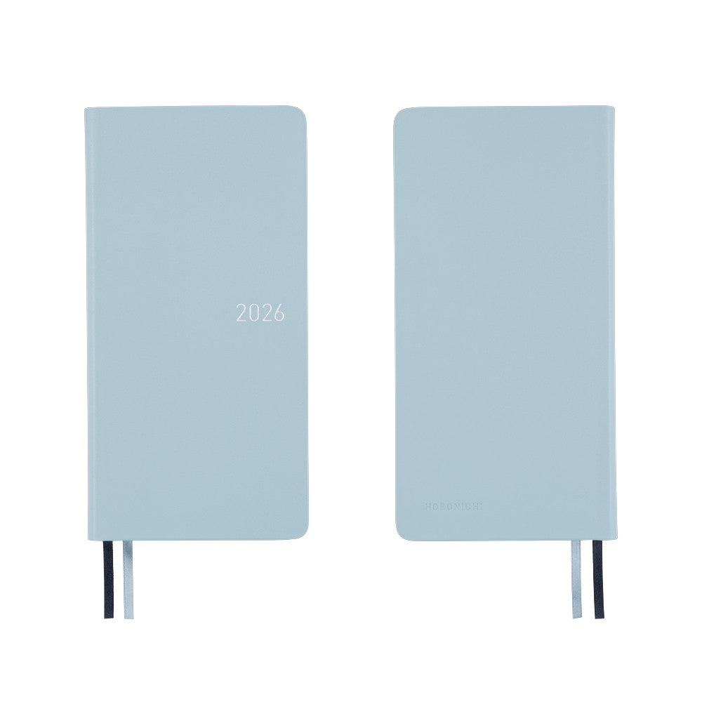 2026 Hobonichi Techo Weeks: Leather (Snow Blue)