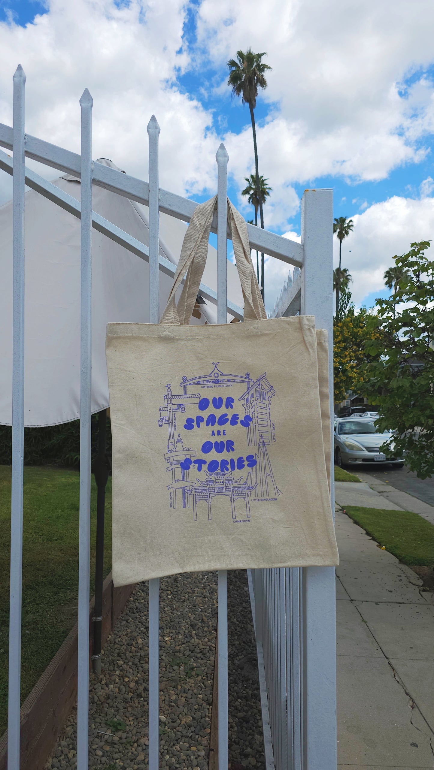 Our Spaces are Our Stories Tote for AAPI AANHPI Heritage Month in Lavender