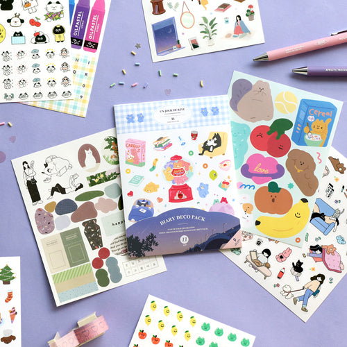 Diary Deco Sticker Pack Series 9 Sheets Iconic 14 Decorative Sticker Hunter & The Scholar