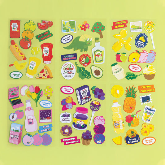 Fruits Removable Sticker Sheet Lucalab 1 Decorative Stickers Hunter & The Scholar