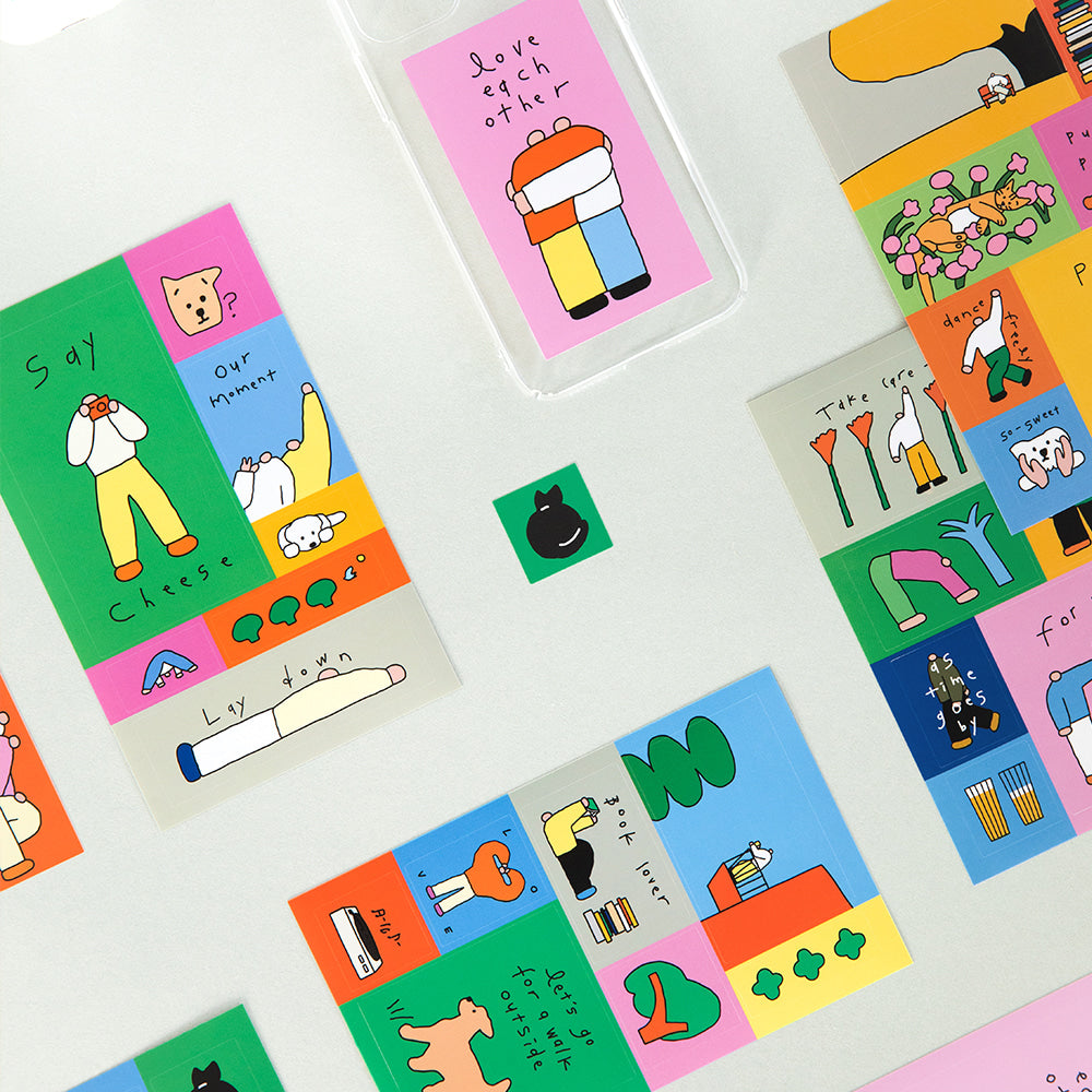 Little Things Drawing Removable Square Sticker Set 8 Sheets Livework 3 Decorative Stickers Hunter & The Scholar