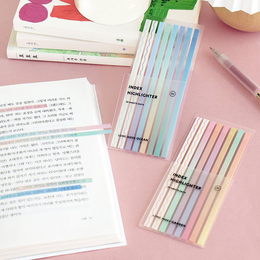 Long Removable Index Highlighter Set Iconic 1 Highlighter, Sticker, Removable Hunter & The Scholar