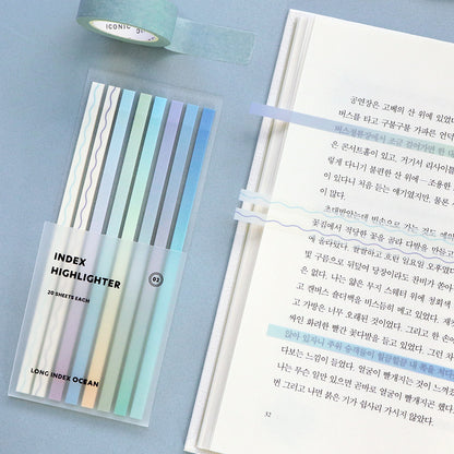 Long Removable Index Highlighter Set Iconic 2 Highlighter, Sticker, Removable Hunter & The Scholar