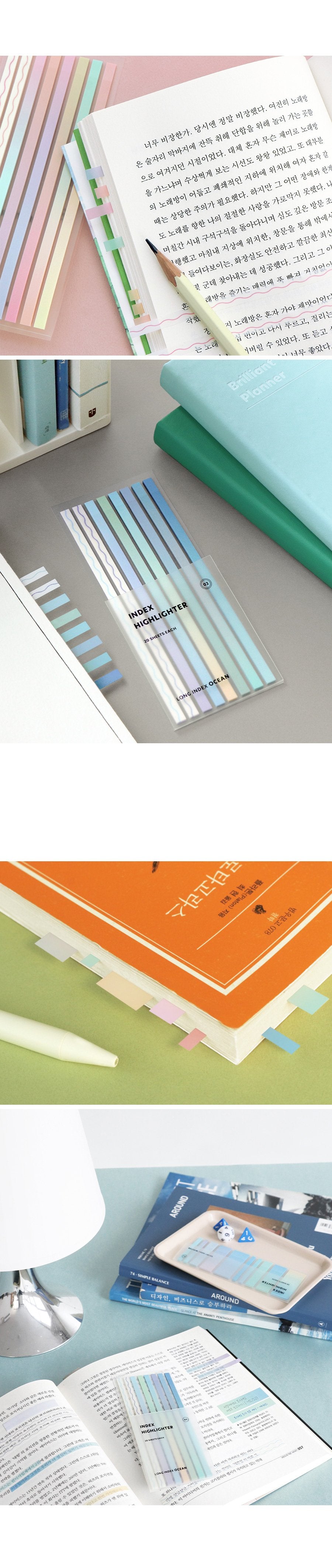 Long Removable Index Highlighter Set Iconic 12 Highlighter, Sticker, Removable Hunter & The Scholar