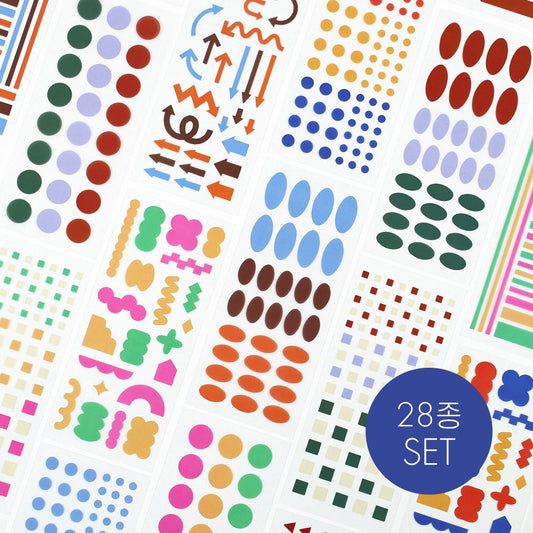Pigment See-Thru Sticker 7 Designs Set 28 Sheets Paperian 1 Planner Stickers, Decorative Stickers Hunter & The Scholar