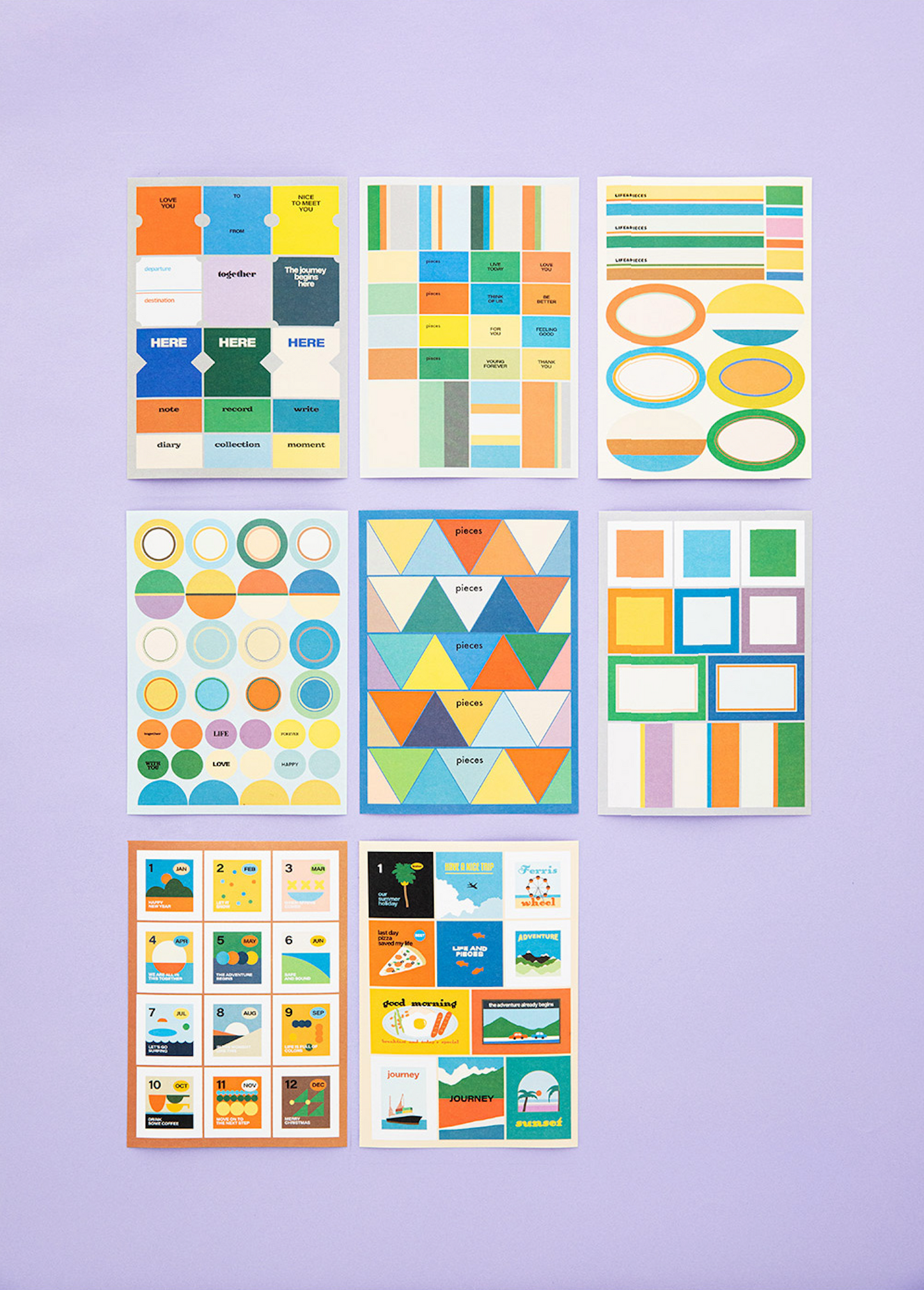 Life & Pieces Sticker Collection 8 Sheets Livework 8 Decorative Stickers Hunter & The Scholar