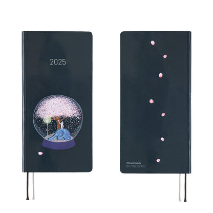 2025 Hobonichi Techo Weeks Planner (Hiroko Kubota -- Night Sakura Snow Dome)