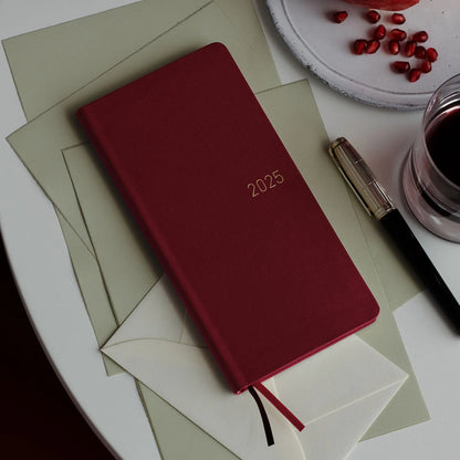 2025 Hobonichi Techo Weeks Leather Planner (Pomegranate)