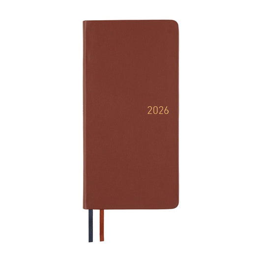2026 Hobonichi Techo Weeks: Leather (Wine Brown)