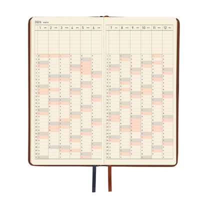 2026 Hobonichi Techo Weeks: Leather (Wine Brown)