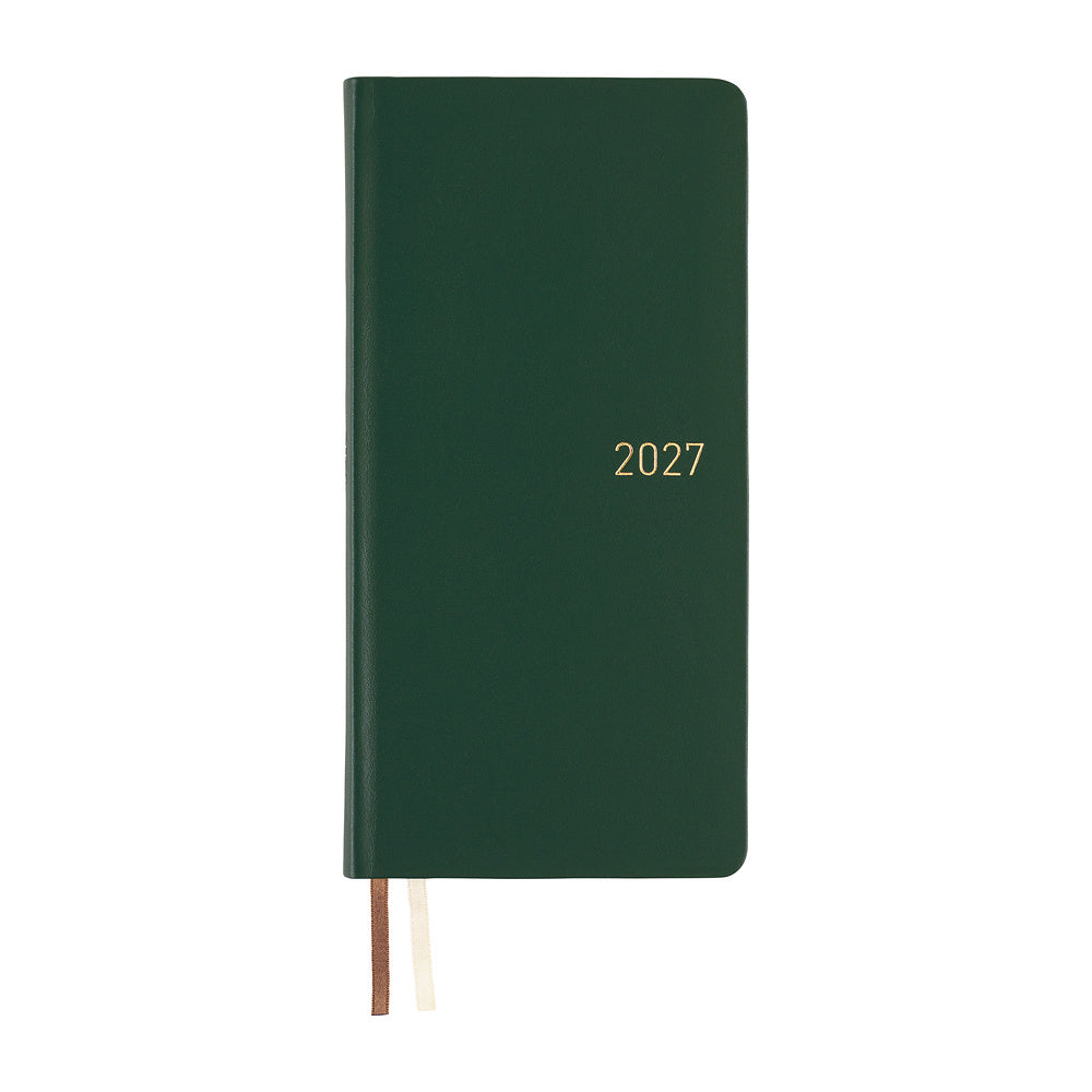 2027 Hobonichi Techo Weeks Leather: Forest Green