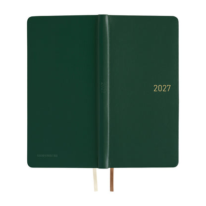 2027 Hobonichi Techo Weeks Leather: Forest Green