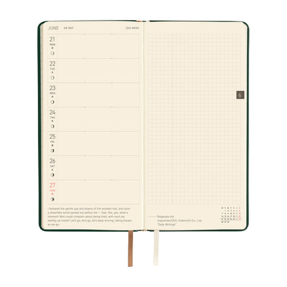 2027 Hobonichi Techo Weeks Leather: Forest Green