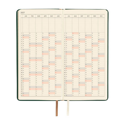 2027 Hobonichi Techo Weeks Leather: Forest Green