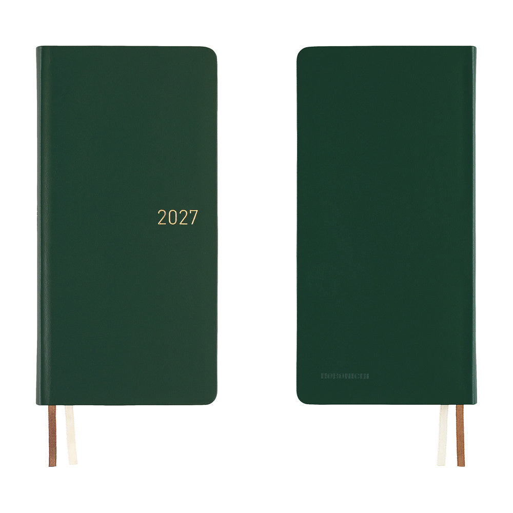 2027 Hobonichi Techo Weeks Leather: Forest Green
