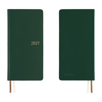 2027 Hobonichi Techo Weeks Leather: Forest Green