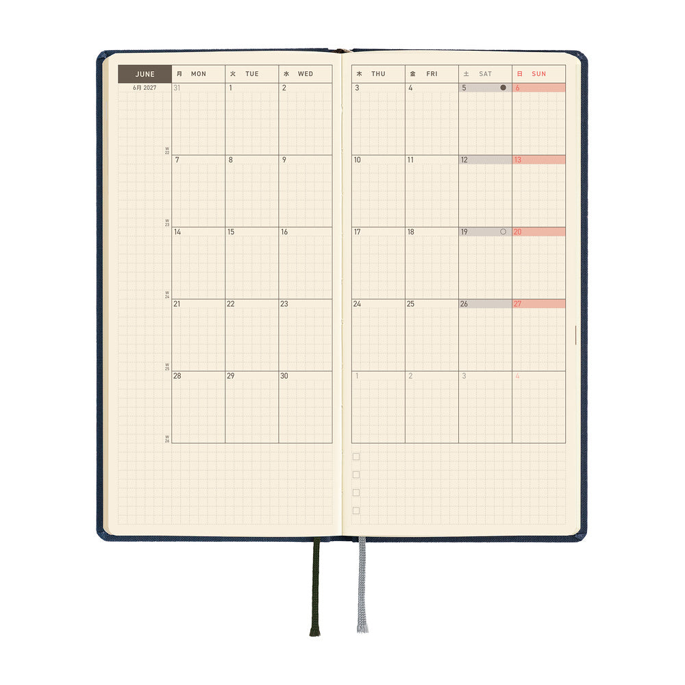 2027 Hobonichi Techo Weeks: Colors (Midnight Blue)