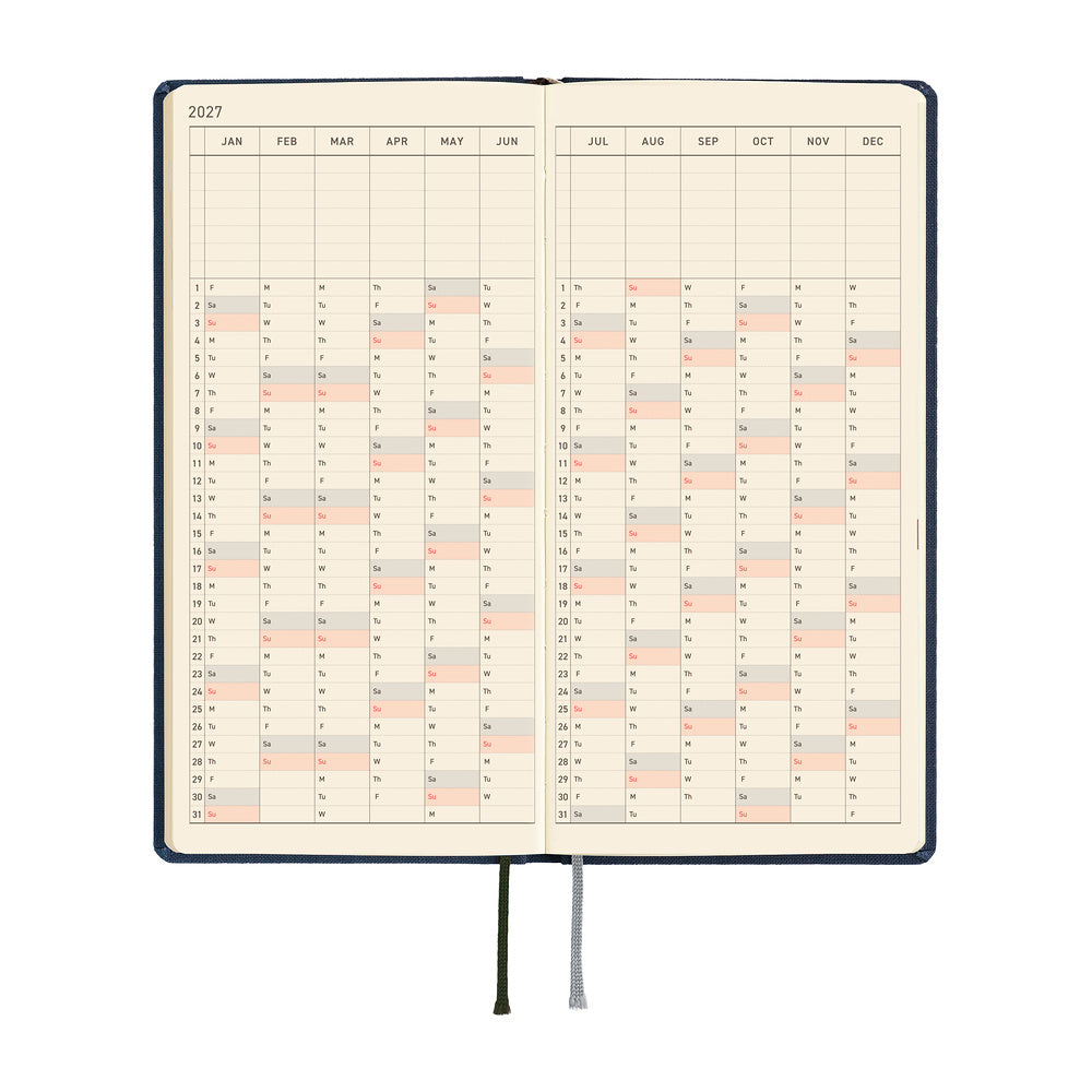 2027 Hobonichi Techo Weeks: Colors (Midnight Blue)