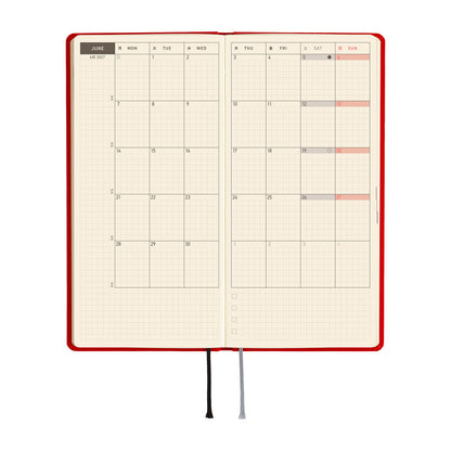 2027 Hobonichi Techo Weeks: Colors (Poppy Red)