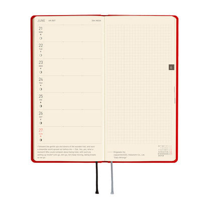 2027 Hobonichi Techo Weeks: Colors (Poppy Red)