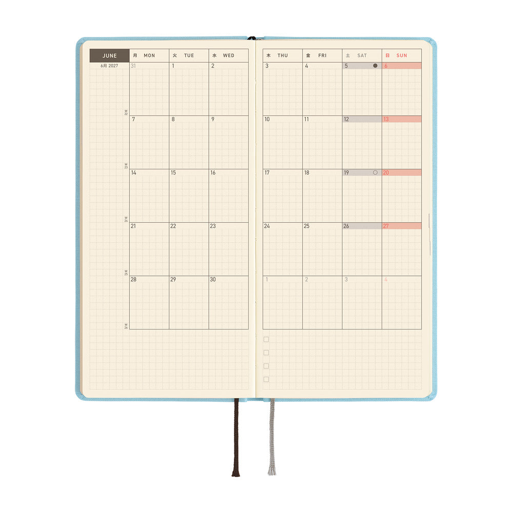 2027 Hobonichi Techo Weeks: Colors (Sea Glass)
