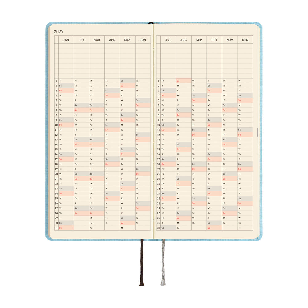 2027 Hobonichi Techo Weeks: Colors (Sea Glass)