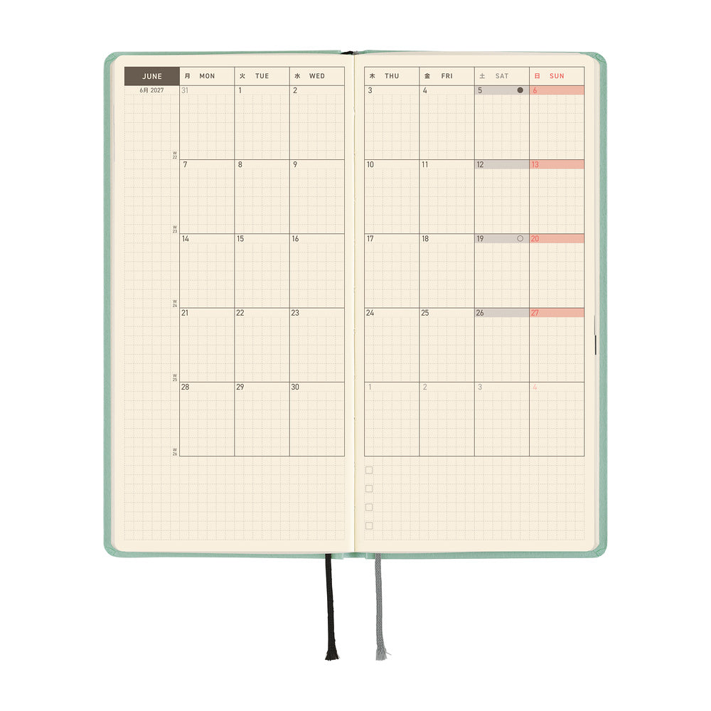 2027 Hobonichi Techo Weeks: Paper Series (Jade)