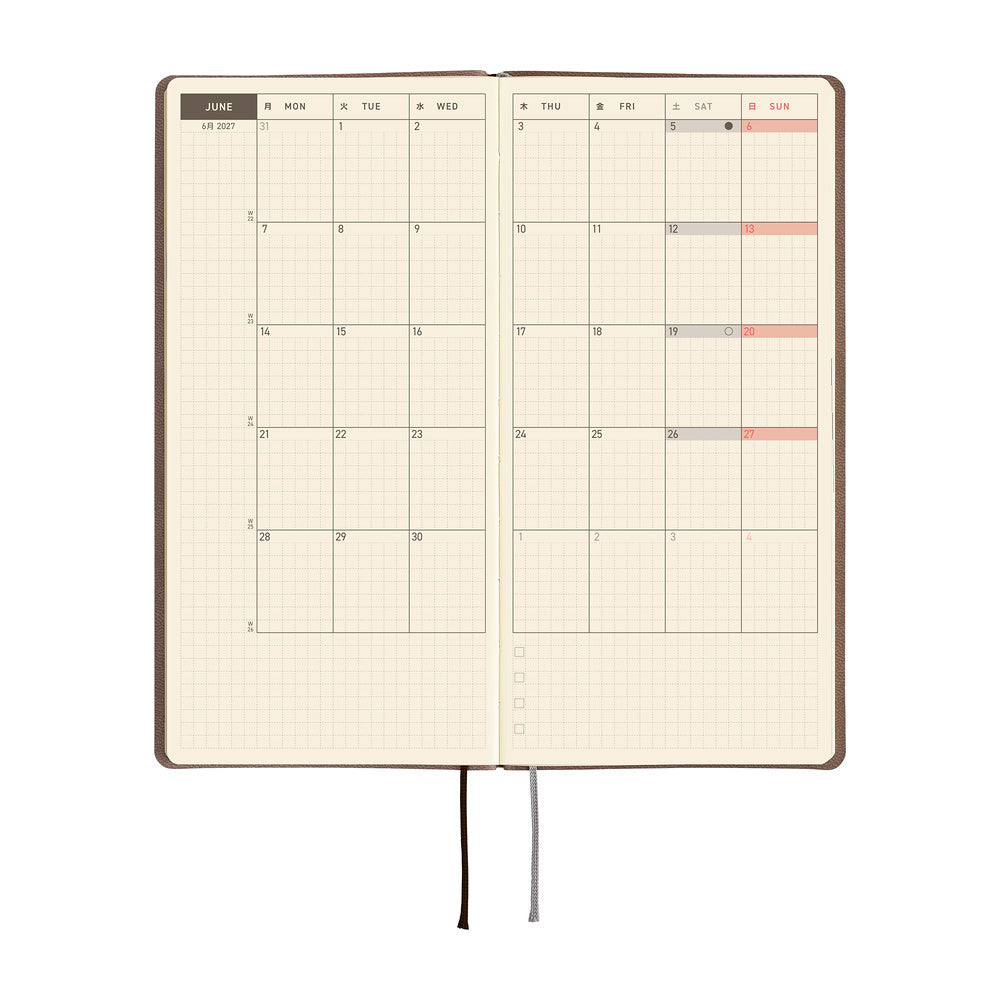 2027 Hobonichi Techo Weeks Smooth: Café au Lait
