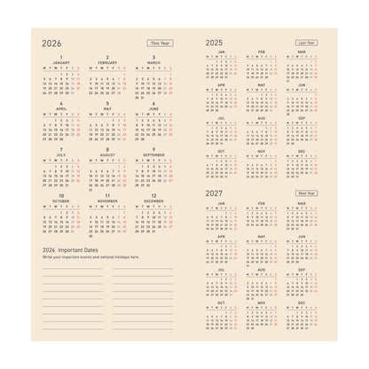 2026 Hobonichi Techo Weeks: Leather (Wine Brown)