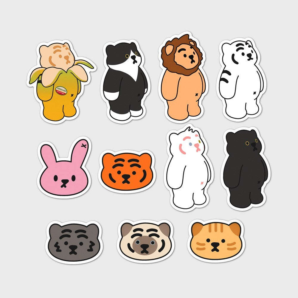 Removable Tiger Stickers Series Set Muzik Tiger 17 Decorative Stickers Hunter & The Scholar