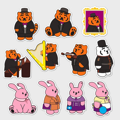 Removable Tiger Stickers Series Set Muzik Tiger 20 Decorative Stickers Hunter & The Scholar